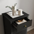 Tall 5 Drawer Bedside Table - Hales Black Range