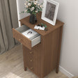 Tall 5 Drawer Bedside Table - Hales Dark Wood Range