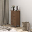 Tall 5 Drawer Bedside Table - Hales Dark Wood Range