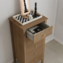 Tall 5 Drawer Bedside Table - Hales Pale Wood Range