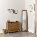 Tall Arched Wooden Stepped Frame Leaner Mirror 160cm x 42cm