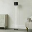 Tall Black Fluted Led Touch Lamp 120cm x 16cm