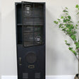Tall Black &amp; Gold Industrial Storage Cabinet