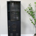 Tall Black &amp; Gold Industrial Storage Cabinet