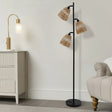 Tall Black Triple Floor Lamp 150cm x 52cm