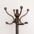 Tall Dark Metal Coat Rack with 8 Storage Hooks