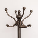 Tall Dark Metal Coat Rack with 8 Storage Hooks