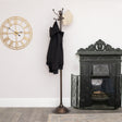 Tall Dark Metal Coat Rack with 8 Storage Hooks