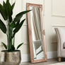 Tall Ornate Rose Gold Pink Mirror - 47cm x 142cm