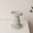 Tall Round Grey Hurricane Pillar Candle Holder - 34cm