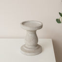 Tall Round Grey Hurricane Pillar Candle Holder - 34cm