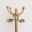 Tall Shiny Antique Gold Metal Coat Rack with 8 Storage Hooks