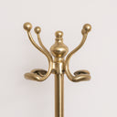Tall Shiny Antique Gold Metal Coat Rack with 8 Storage Hooks