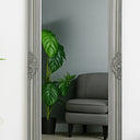 Tall Silver Ornate Mirror