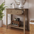 Taupe 2 Drawer Console / Dressing Table - Hales Pale Wood Range
