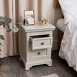 Taupe-Grey Two Drawer Bedside Table - Daventry Taupe-Grey Range