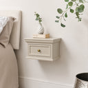 Taupe-Grey Wall Mounted Bedside Table - Daventry Taupe-Grey Range