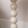 Taupe Painted Round Wooden Bobble Side Table - 45cm x 56.5cm