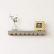 Large Taupe Scalloped Wall Storage Shelf - 61cm