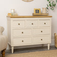 Taupe &amp; Wooden 7 Drawer Chest of Drawers - Claudia Range