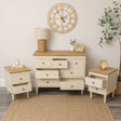 Taupe &amp; Wooden 7 Drawer Chest of Drawers &amp; Pair of Two Drawer Bedside...