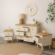 Taupe &amp; Wooden 7 Drawer Chest of Drawers &amp; Pair of Two Drawer Bedside...