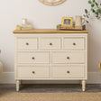 Taupe &amp; Wooden 7 Drawer Chest of Drawers &amp; Pair of Two Drawer Bedside...