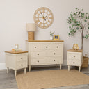 Taupe &amp; Wooden 7 Drawer Chest of Drawers &amp; Pair of Two Drawer Bedside...