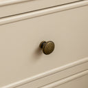Taupe &amp; Wooden Two Drawer Bedside Table - Claudia Range