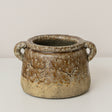 Textured Multitonal Neutral Ceramic Glazed Planter - 15cm