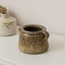 Textured Multitonal Neutral Ceramic Glazed Planter - 15cm