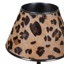 Thin Black Metal Leopard Print Table Lamp