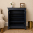 Two Door Shoe Cabinet With 3 Shelves - Daventry Navy Black Range