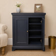 Two Door Shoe Cabinet With 3 Shelves - Daventry Navy Black Range