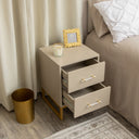 Two Drawer Bedside Table - Liana Taupe Range