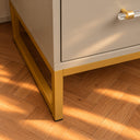 Two Drawer Bedside Table - Liana Taupe Range