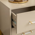 Two Drawer Bedside Table - Liana Taupe Range