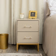 Two Drawer Bedside Table - Liana Taupe Range