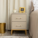 Two Drawer Bedside Table - Liana Taupe Range