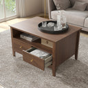 Two Drawer Coffee Table - Hales Dark Wood Range