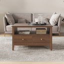 Two Drawer Coffee Table - Hales Dark Wood Range