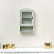 Vintage Style Sage Green Glass Fronted Wall Cabinet 54cm x 32cm