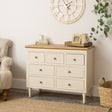 Taupe & Wooden 7 Drawer Chest of Drawers - Claudia Range