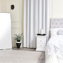 White 2 Drawer Bedside Table - Slimline Haxey White Range