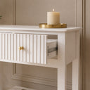 White 2 Drawer Console / Dressing Table - Hales White Range