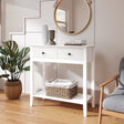 White 2 Drawer Console / Dressing Table - Hales White Range