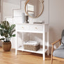 White 2 Drawer Console / Dressing Table - Hales White Range