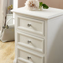White 3 Drawer Bedside Table - Victoria Range
