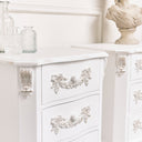 White bedroom furniture, Pair of Antique White 3 Drawer Bedside Table - Pays Blanc Range