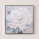White & Blue Peony Flower Gold Framed Wall Art - 40cm x 40cm